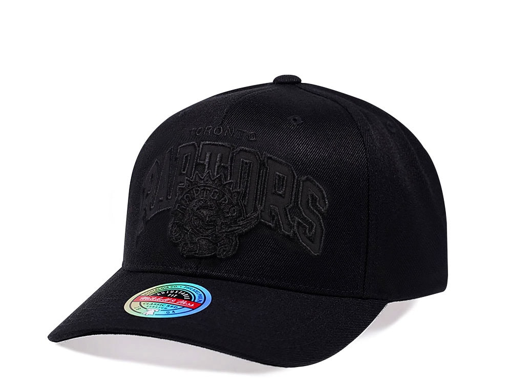 Mitchell & Ness Toronto Raptors Black Out Team Arch Red Line Flex Snapback Hat