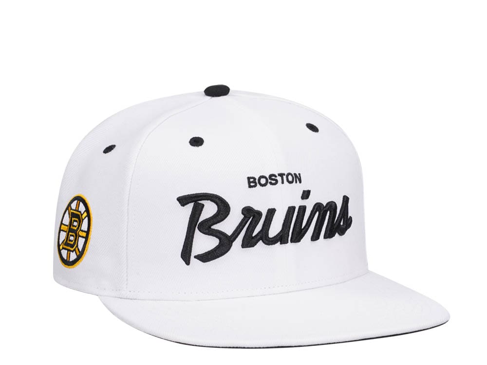 47Brand Boston Bruins White Crosstown Pop Captain Snapback Hat