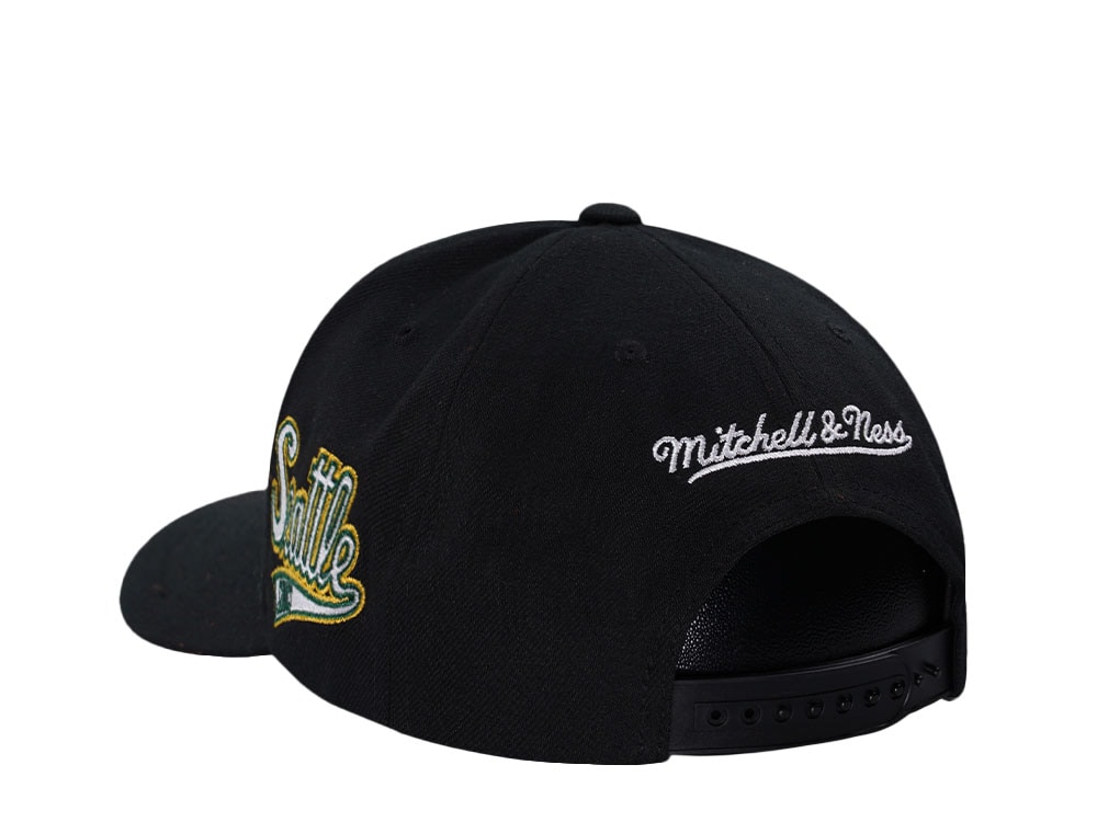 Mitchell & Ness Seattle Supersonics Hardwood Classic Pro Crown Fit Black Snapback Hat