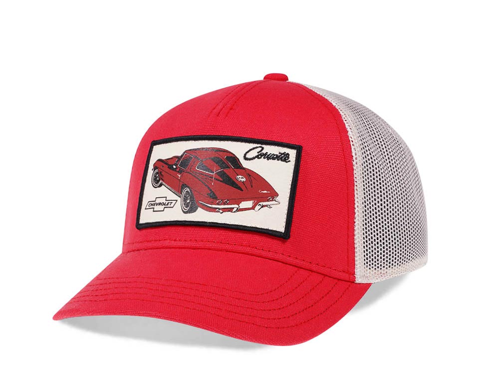 American Needle Corvette Valin Red Trucker Snapback Hat