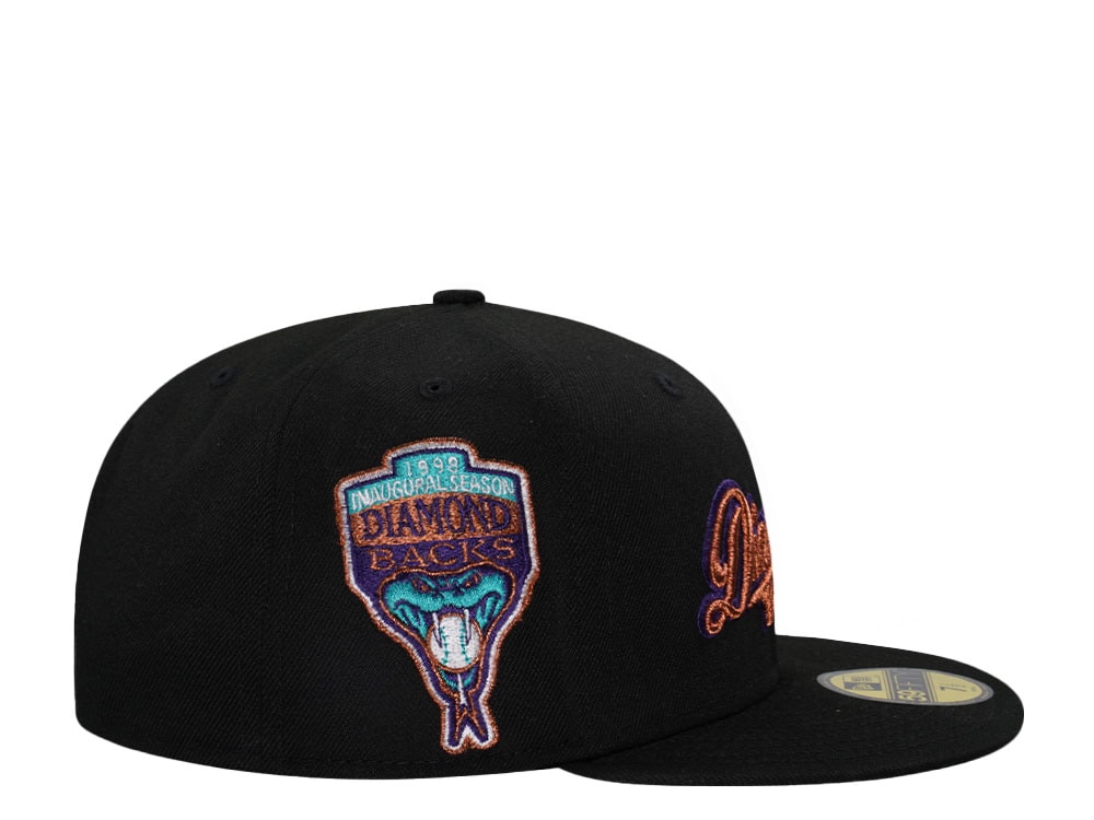 New Era Arizona Diamondbacks Inaugural Season 1998 Black Throwback Edition 59Fifty Fitted Hat