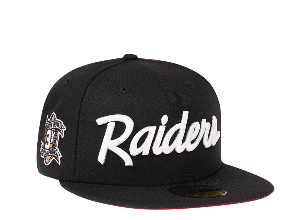 New Era Las Vegas Raiders 3x Super Bowl Champions Black and Red Edition 59Fifty Fitted Hat