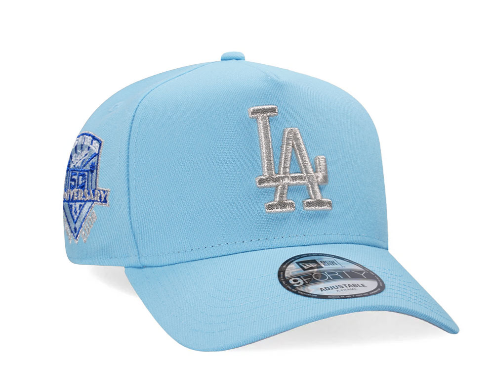 New Era Los Angeles Dodgers 50th Anniversary Sky Blue 9Forty A Frame Snapback Hat