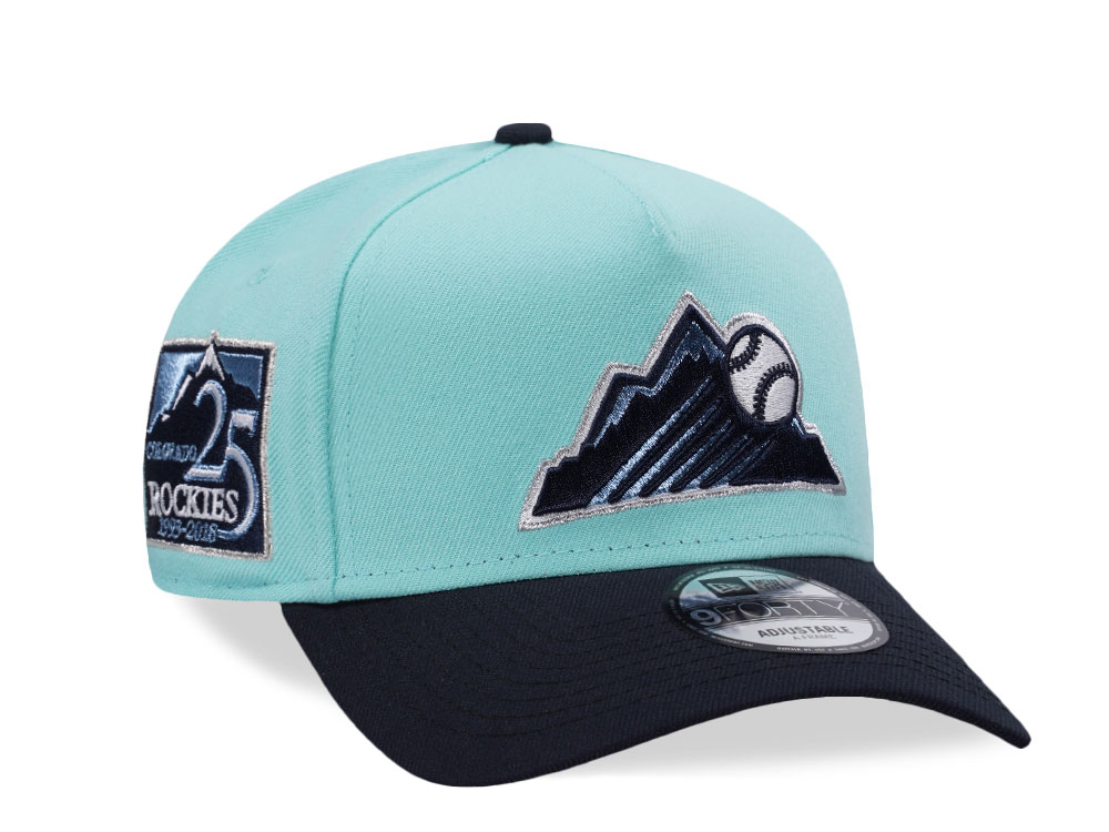 New Era Colorado Rockies 25th Anniversary Glacier Two Tone Edition 9Forty A Frame Snapback Cap