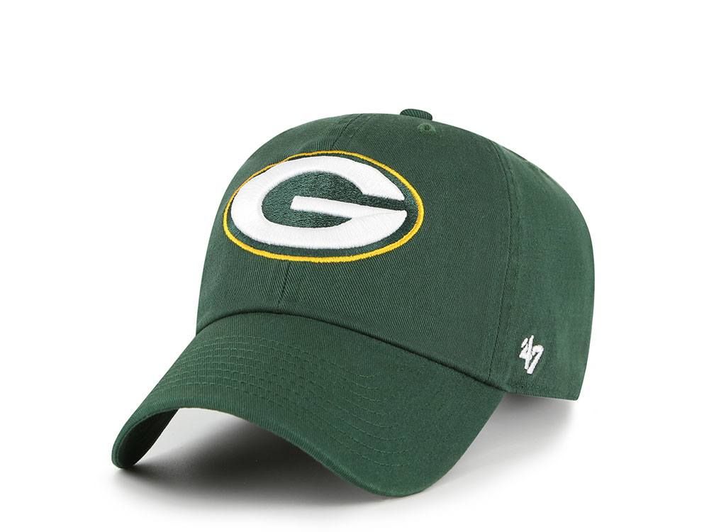 47Brand Green Bay Packers Dark Green Classic Edition Clean Up Strapback Cap