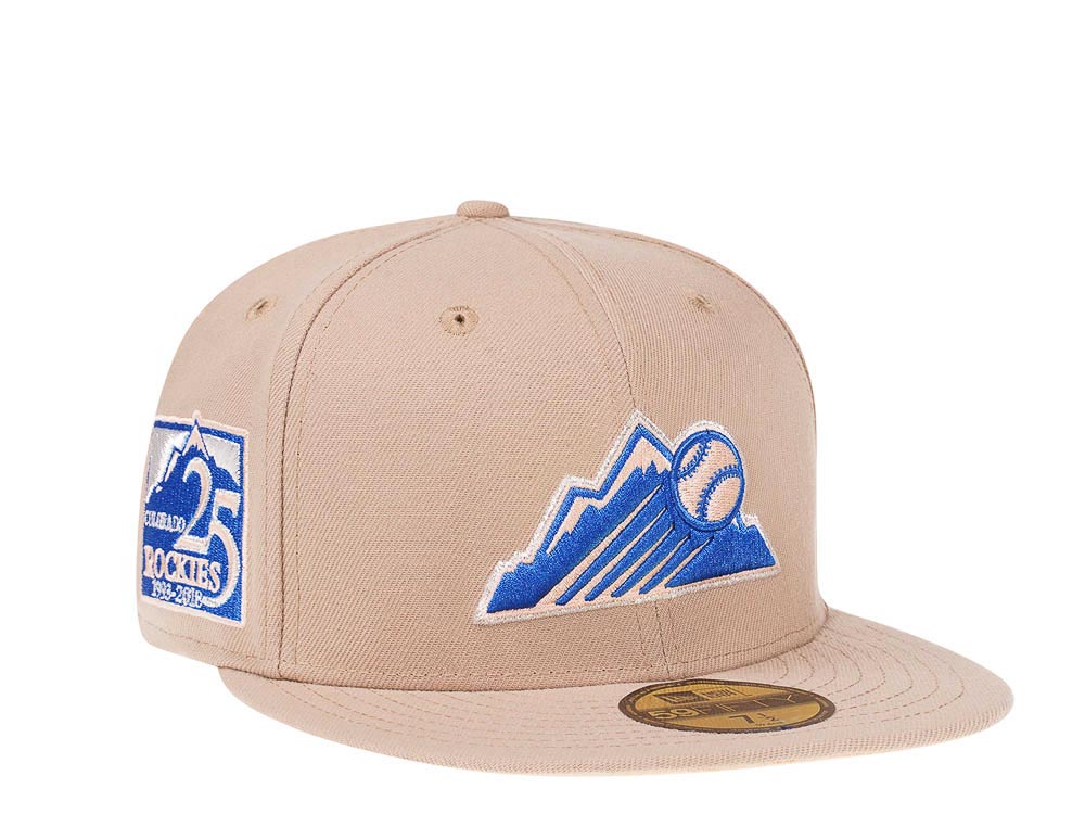 New Era Colorado Rockies 25th Anniversary Sand Peach Edition 59Fifty Fitted Hat