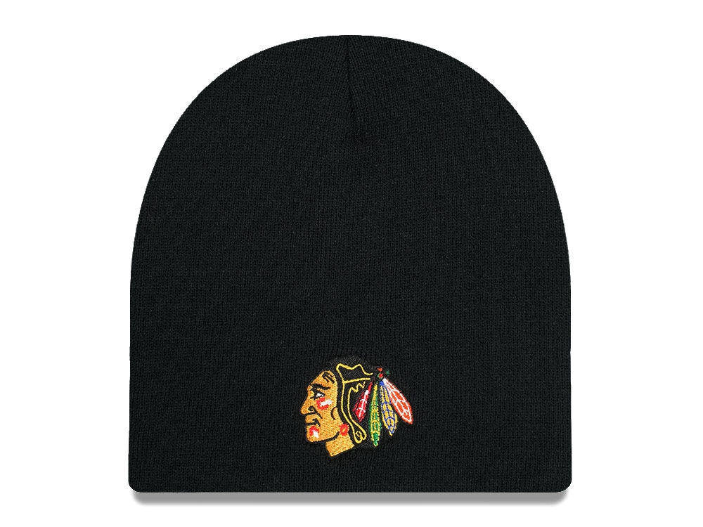 American Needle Chicago Blackhawks Cuffless Black Mutsen