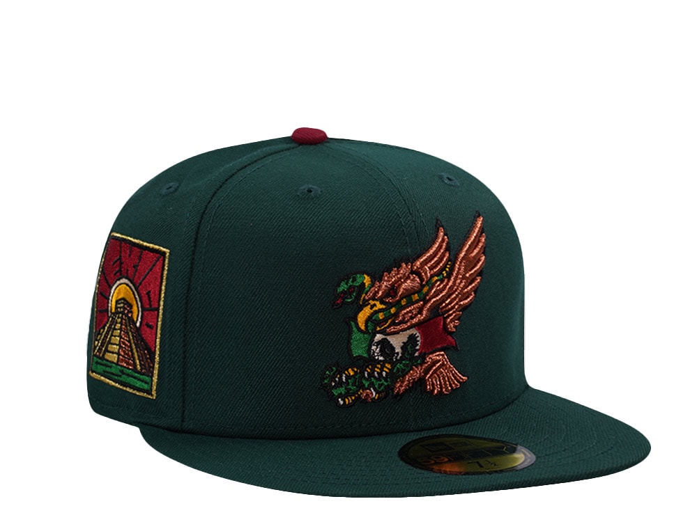 New Era Mexico Eagle Temple Dark Green Prime Edition 59Fifty Fitted Cap