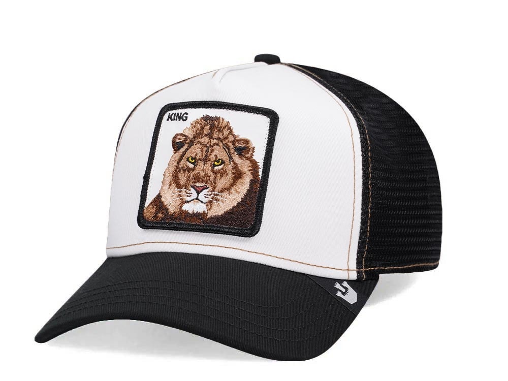 Goorin Bros The King Lion Black White Trucker Snapback Hat