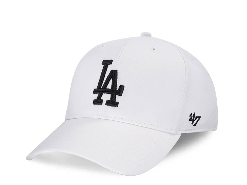 47Brand Los Angeles Dodgers White Raised Basic MVP Snapback Hat