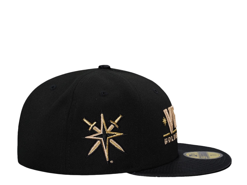New Era Vegas Golden Knights Black Satin Brim Prime Edition 59Fifty Fitted Hat