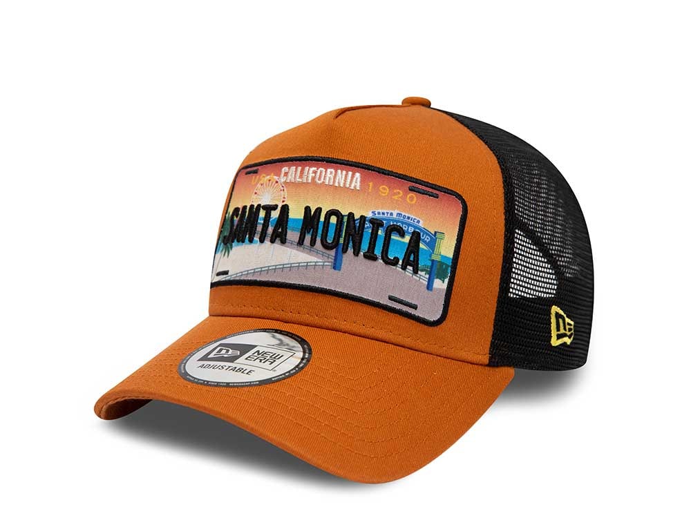 New Era Santa Monica License Plate A Frame Trucker Snapback Hat