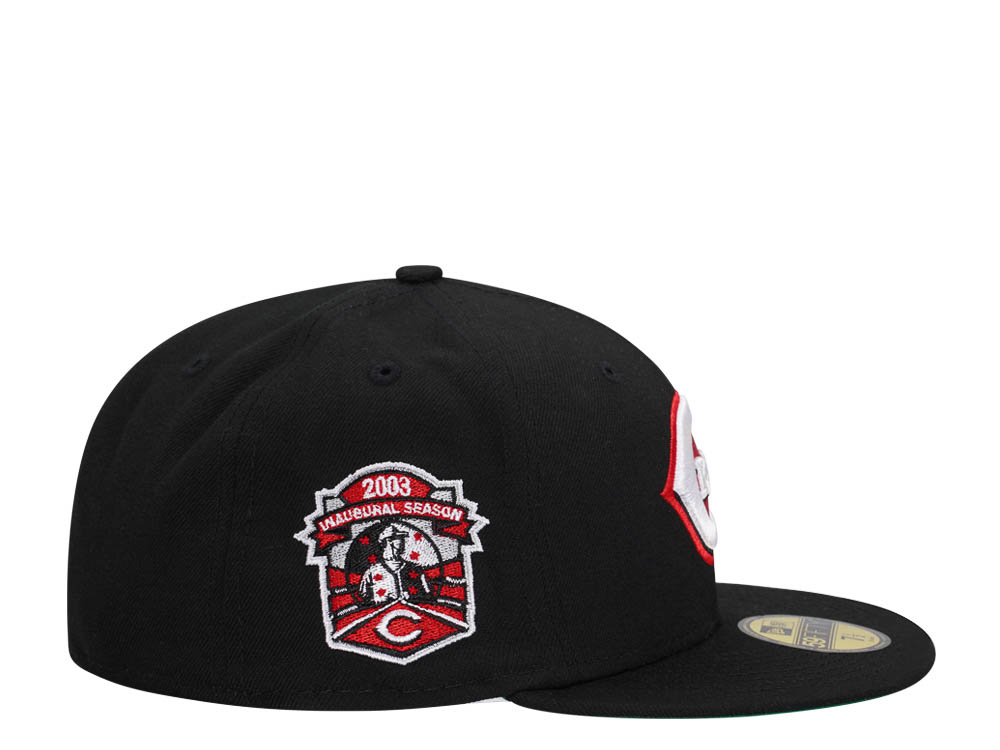 New Era Cincinnati Reds Inaugural Season 2003 Black Dome Throwback Edition 59Fifty Fitted Hat