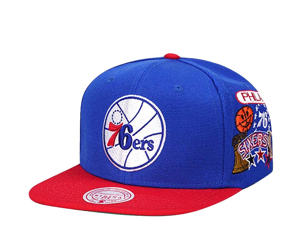Mitchell & Ness Philadelphia 76ers Patch Overload Hardwood Classic Snapback Hat