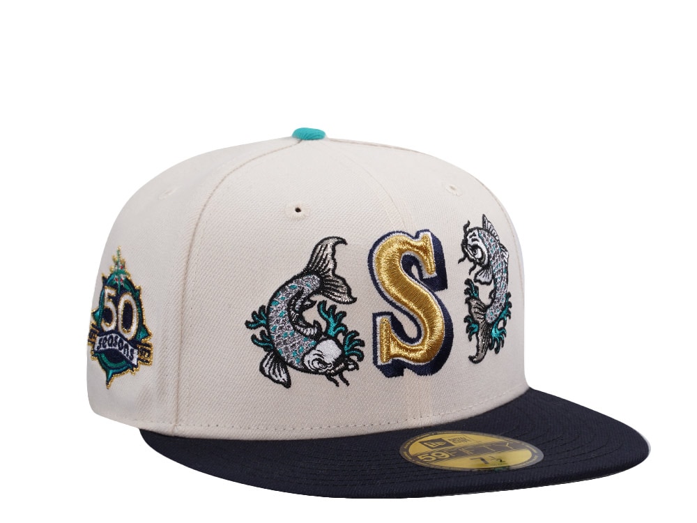 New Era Seattle Mariners 50th Anniversary Koi Chrome Two Tone Edition 59Fifty Fitted Cap