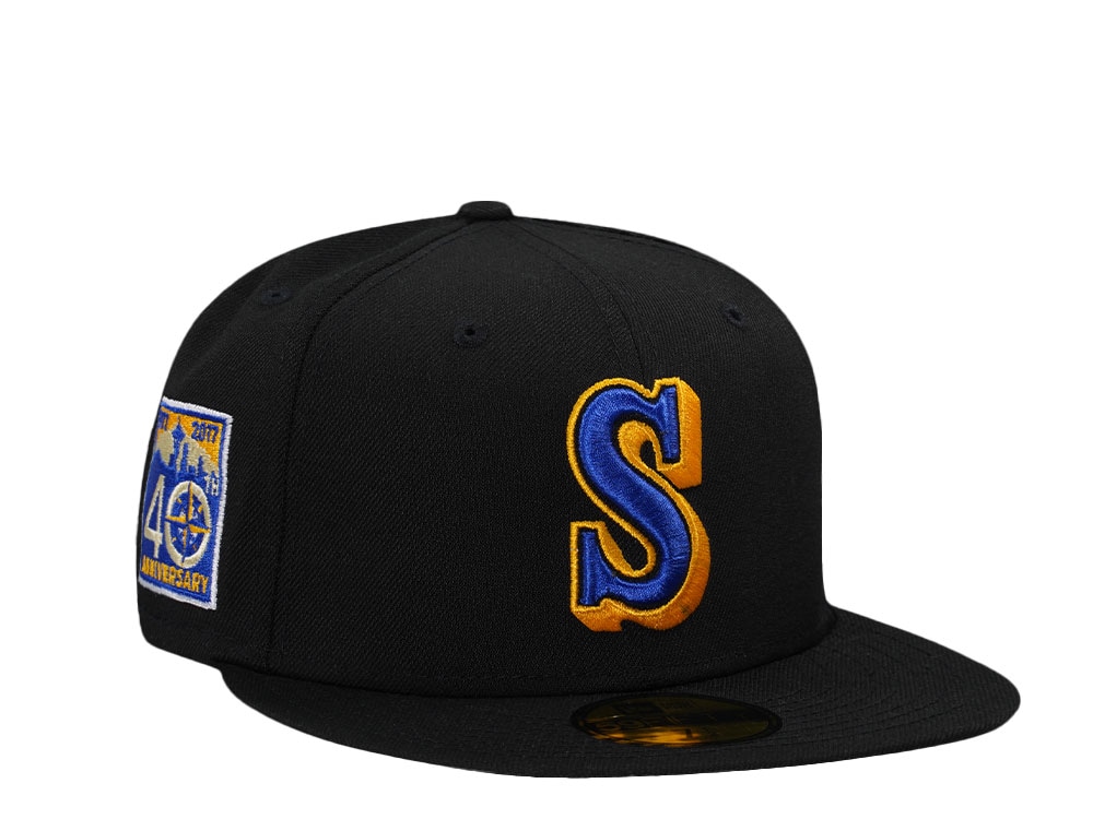 New Era Seattle Mariners 40th Anniversary Classic Black Edition 59Fifty Fitted Hat