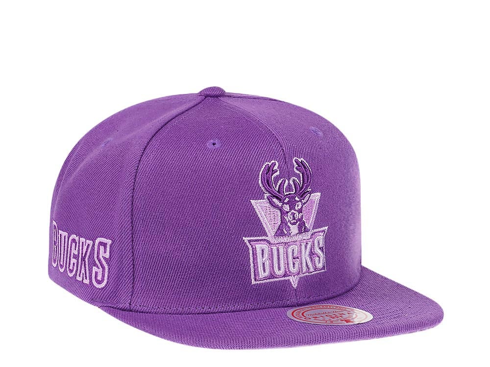 Mitchell & Ness Milwaukee Bucks Purple Hardwood Classic Snapback Hat