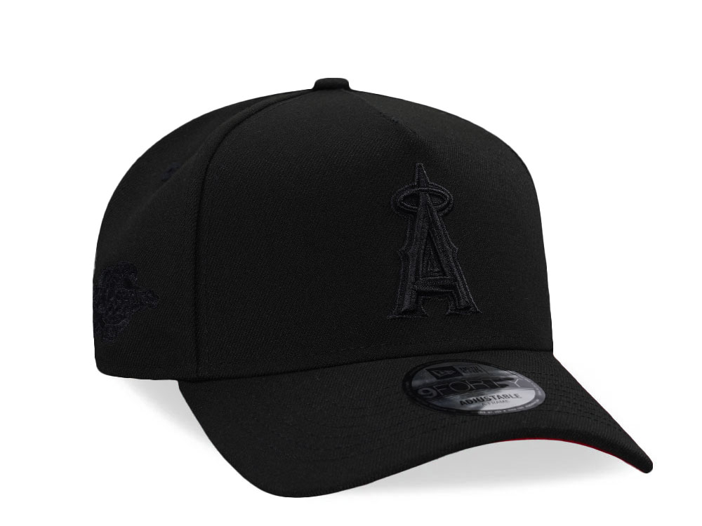 New Era Anaheim Angels World Series 2002 Black Out Red Edition 9Forty A Frame Snapback Hat