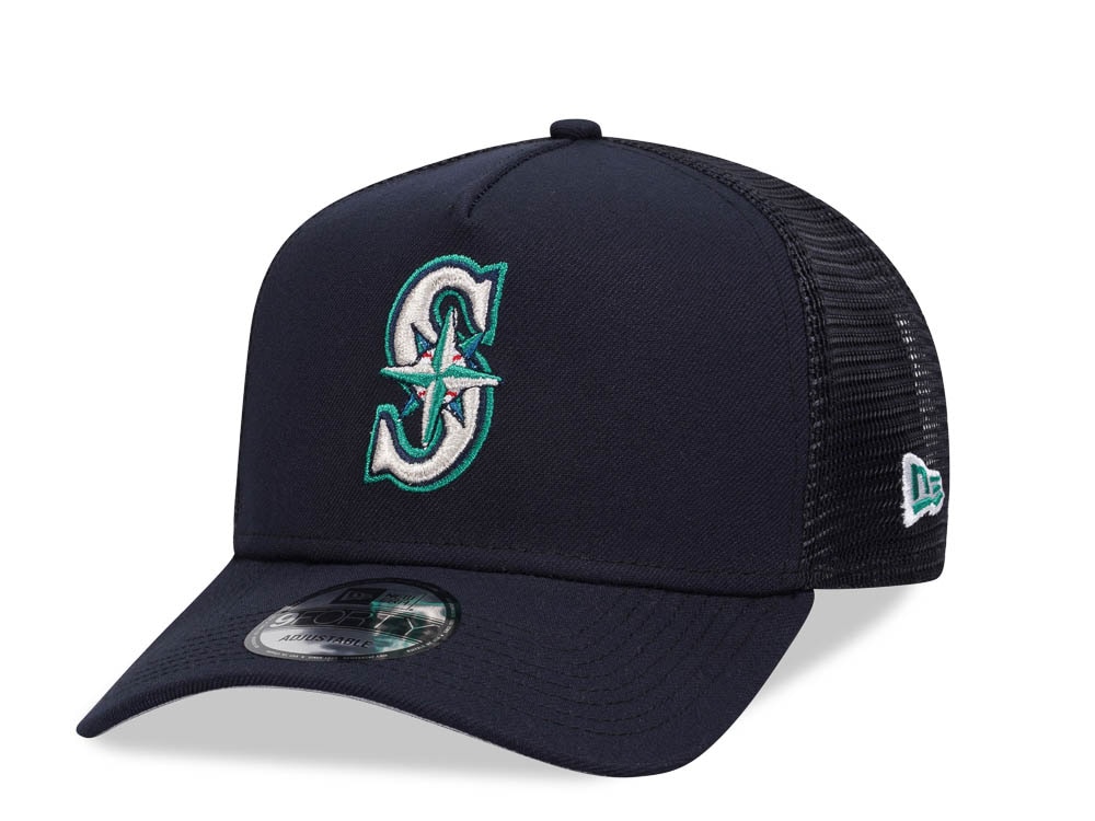 New Era Seattle Mariners Navy Classic 9Forty A Frame Trucker Snapback Hat