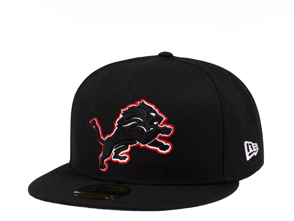 New Era Detroit Lions Black Crimson Collection 59Fifty Fitted Hat