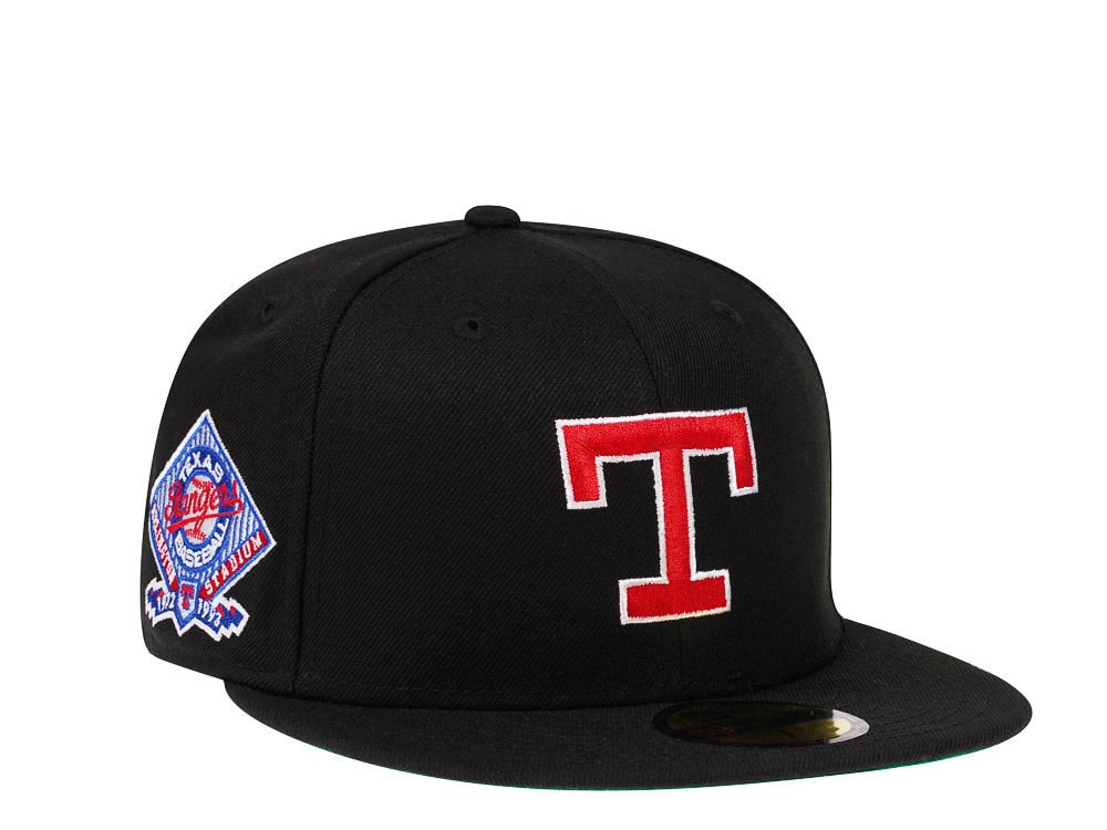 New Era Texas Rangers Arlington Stadium Black Throwback Edition 59Fifty Fitted Hat