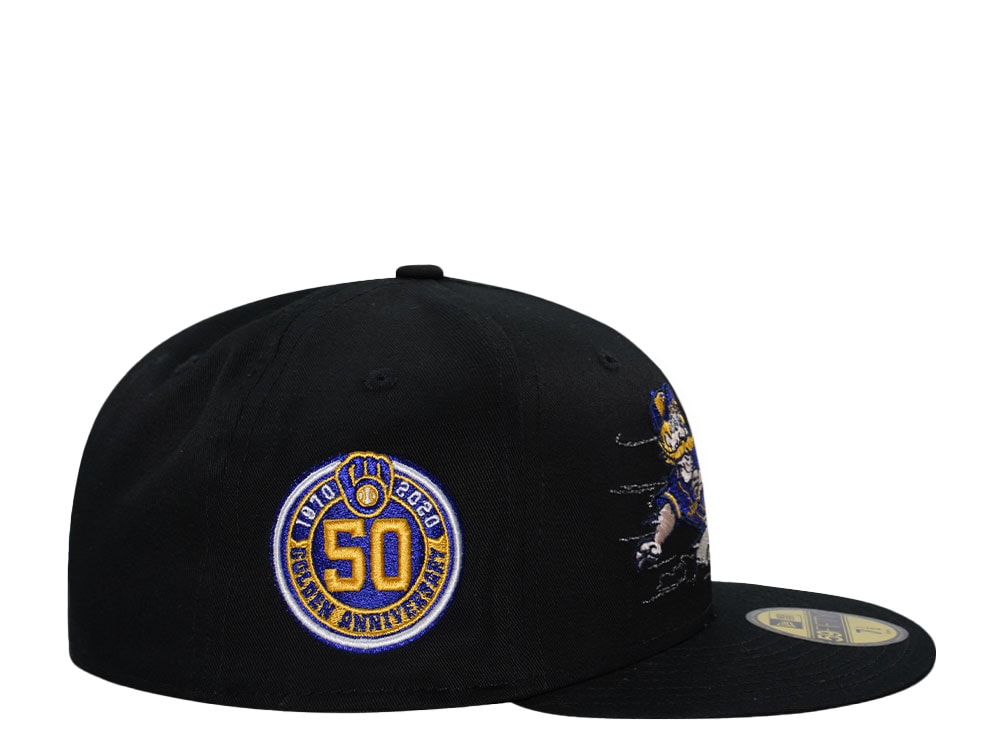 New Era Milwaukee Brewers 50th Anniversary Mascot Metallic Edition 59Fifty Fitted Hat