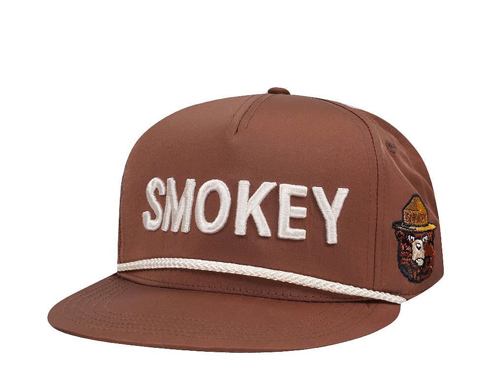 American Needle Smokey Bear Traveler Brown Casual Snapback Hat