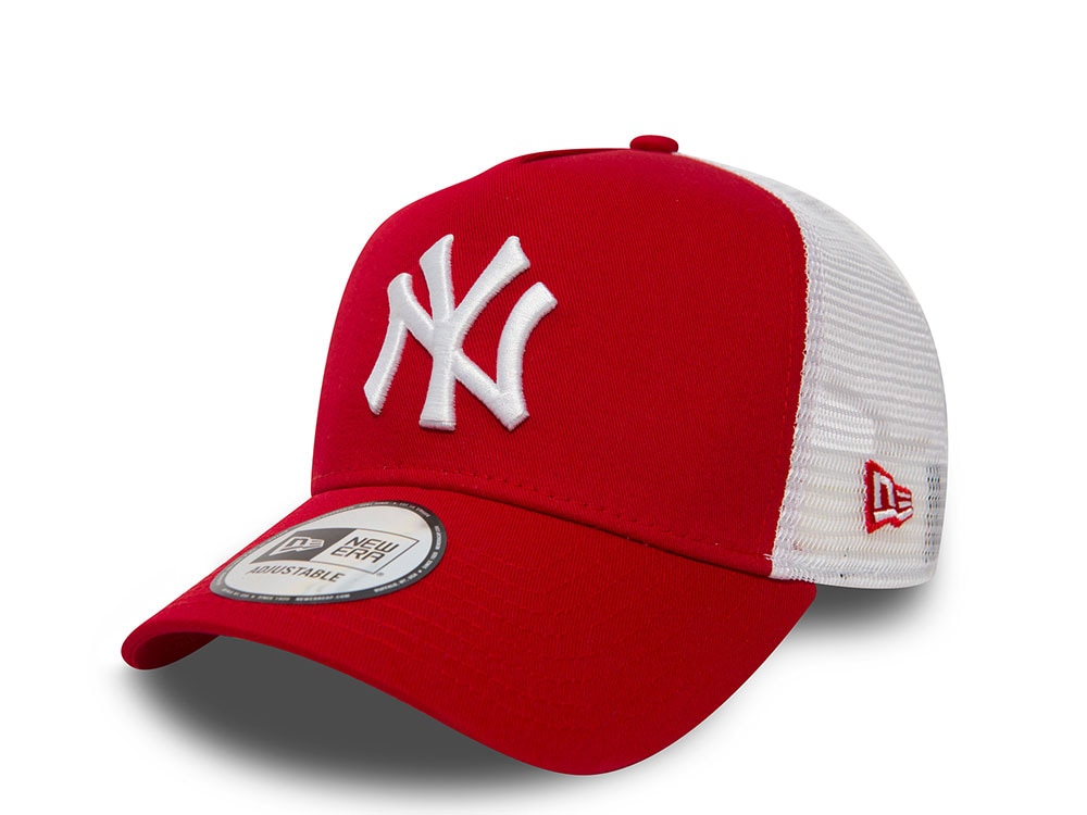 New Era New York Yankees Red and White A Frame Trucker Snapback Hat