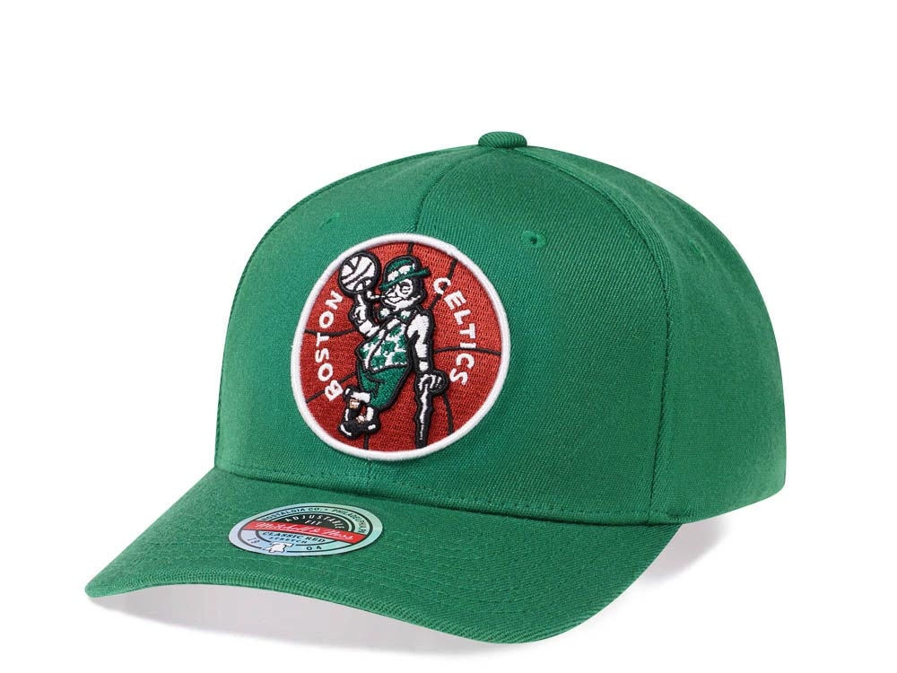 Mitchell & Ness Boston Celtics Team Ground Red Line Solid Flex Green Snapback Hat