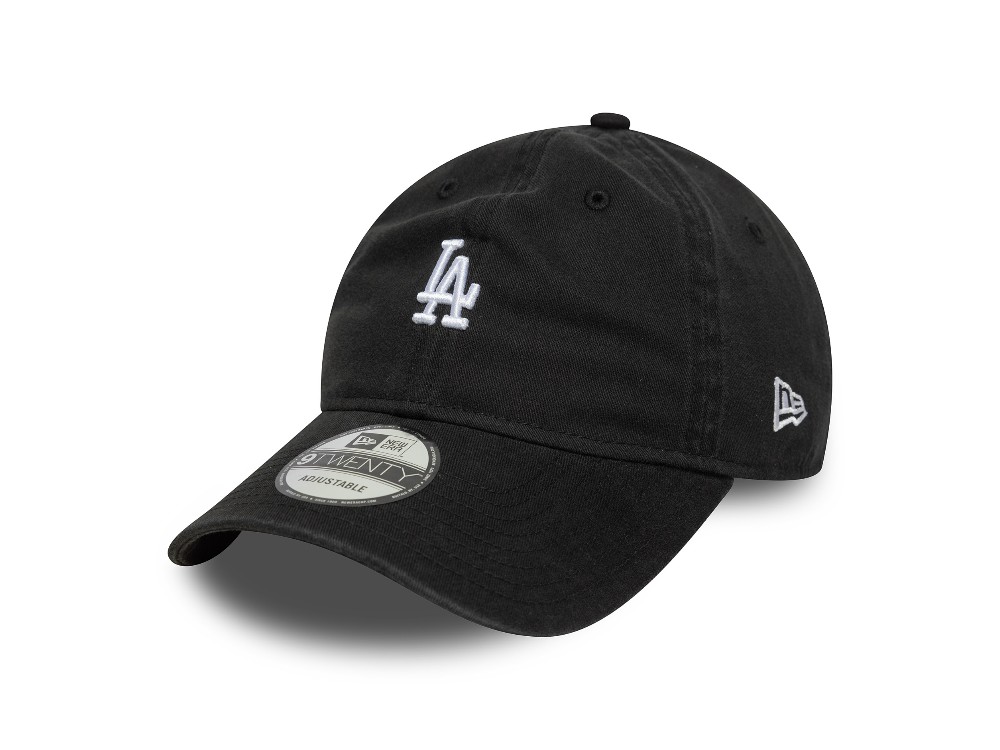 New Era Los Angeles Dodgers Mini Logo Washed Black 9Twenty Strapback Cap