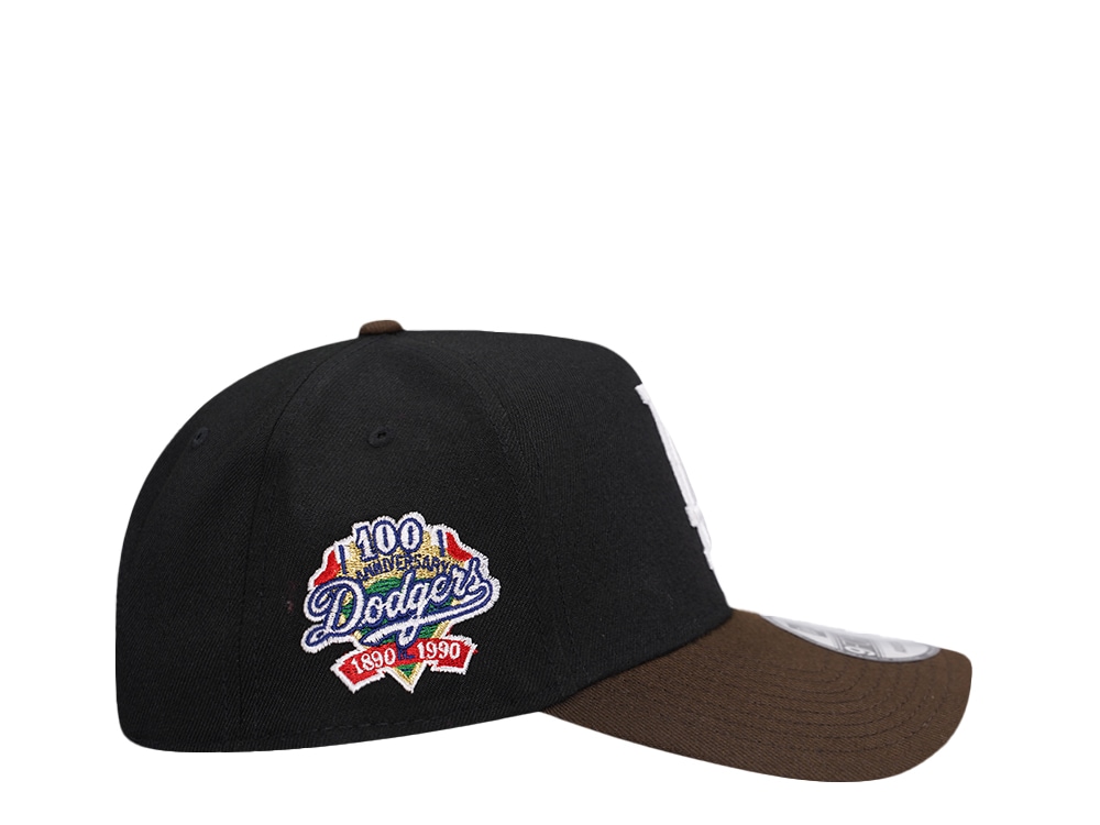 New Era Los Angeles Dodgers 100th Anniversary Black Two Tone Throwback 9Forty A Frame Snapback Hat