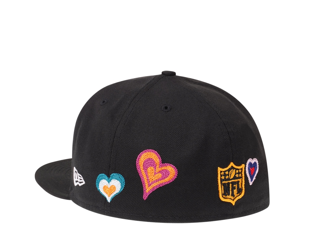 New Era Pittsburgh Steelers Black Chainstitchheart Edition 59Fifty Fitted Hat