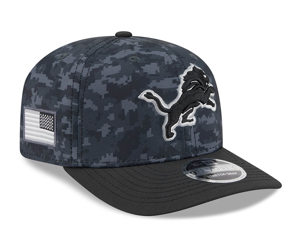 New Era Detroit Lions NFL Salute to Service 2026 Digi Camo Black 9Seventy Stretch Snapback Cap