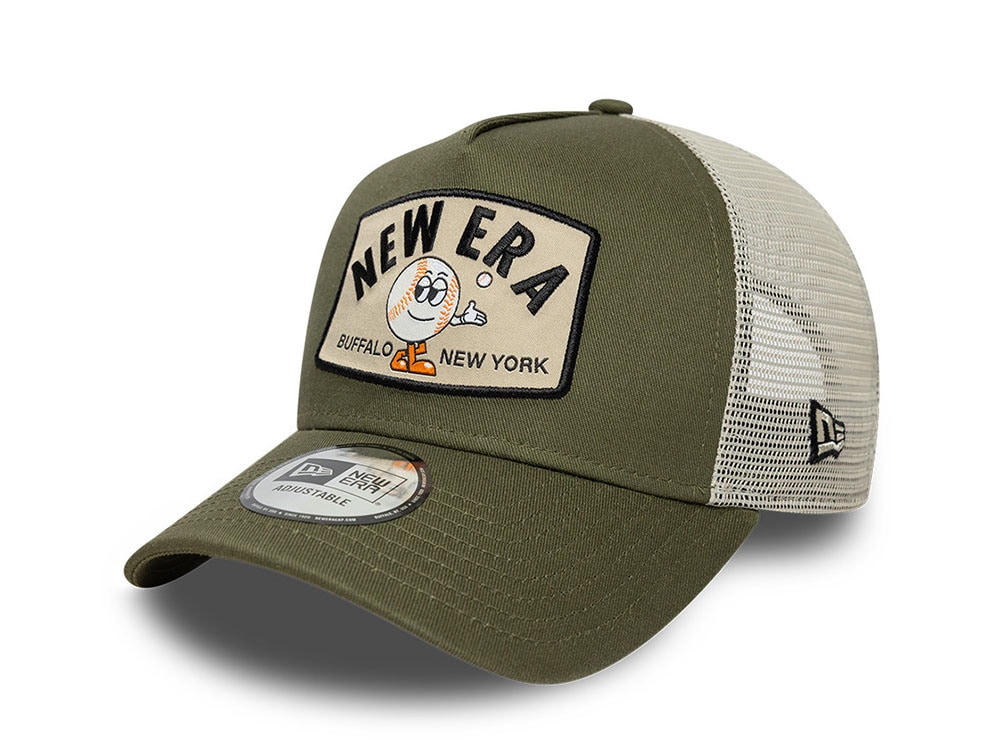 New Era Summer Patch Olive Edition 9Forty A Frame Trucker Snapback Cap
