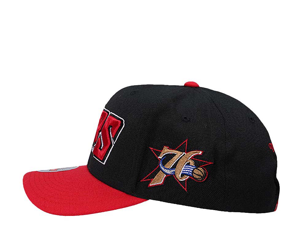 Mitchell & Ness Philadelphia 76ers Shredder Stretch Hardwood Classic Red Flex Snapback Hat
