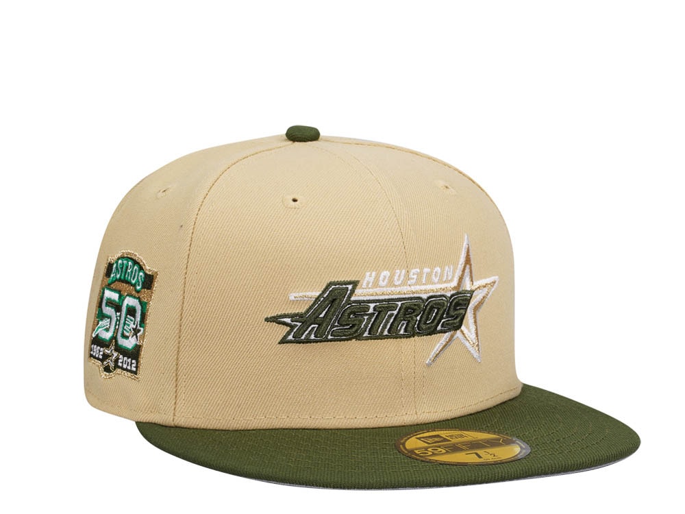 New Era Houston Astros 50th Anniversary Vegas Gold Prime Two Tone Edition 59Fifty Fitted Hat