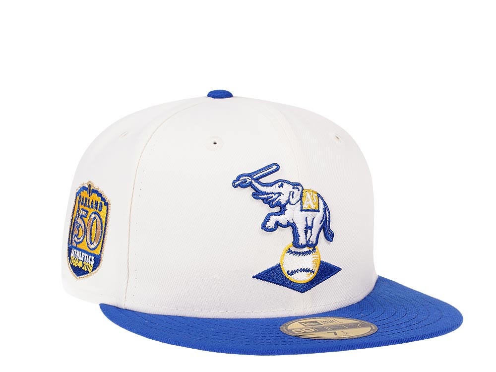 New Era Oakland Athletics 50th Anniversary Cream Color Flip Edition 59Fifty Fitted Hat