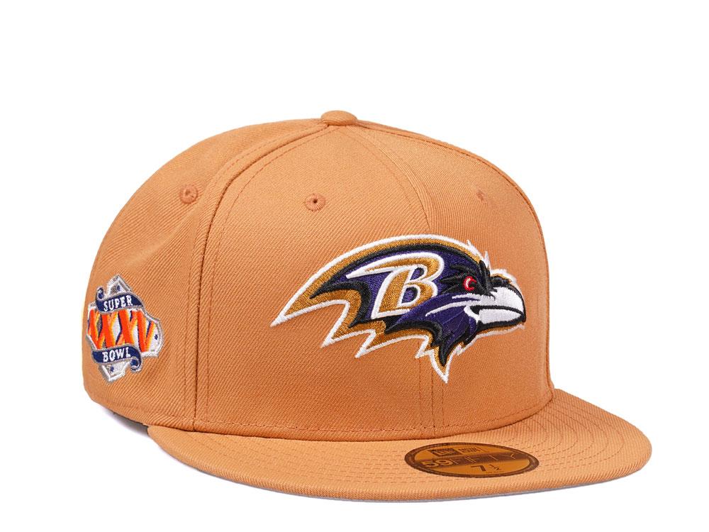 New Era Baltimore Ravens Super Bowl XXXV Golden Memories Collection 59Fifty Fitted Hat
