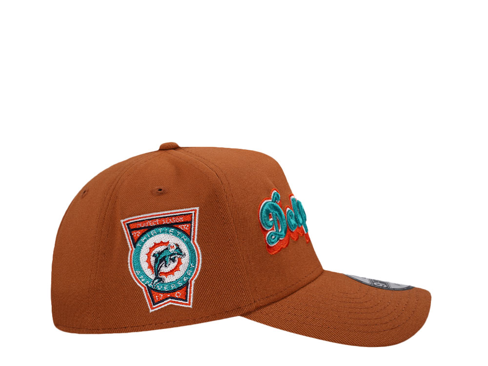 New Era Miami Dolphins 30th Anniversary Earth Brown Edition 9Forty A Frame Snapback Hat