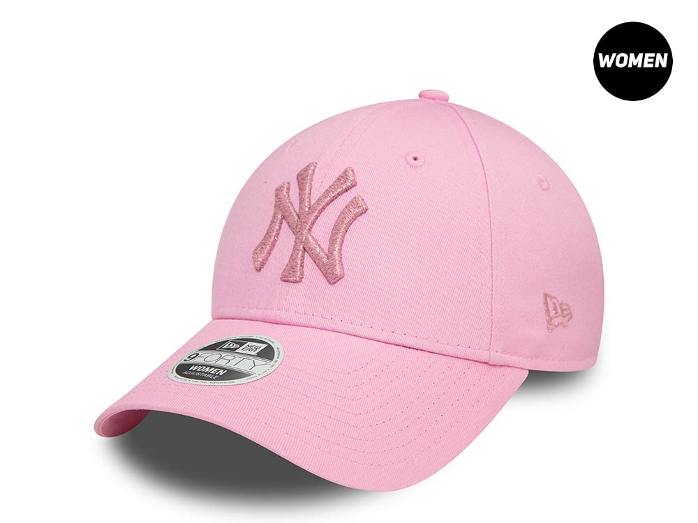 New Era New York Yankees Shinny Metallic Pink Womens 9Forty Snapback Hat