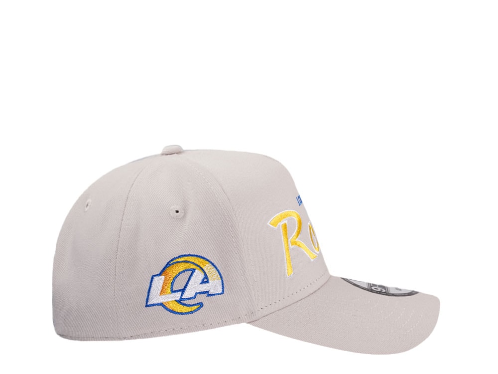 New Era Los Angeles Rams Script Stone White Edition 9Forty A Frame Snapback Hat