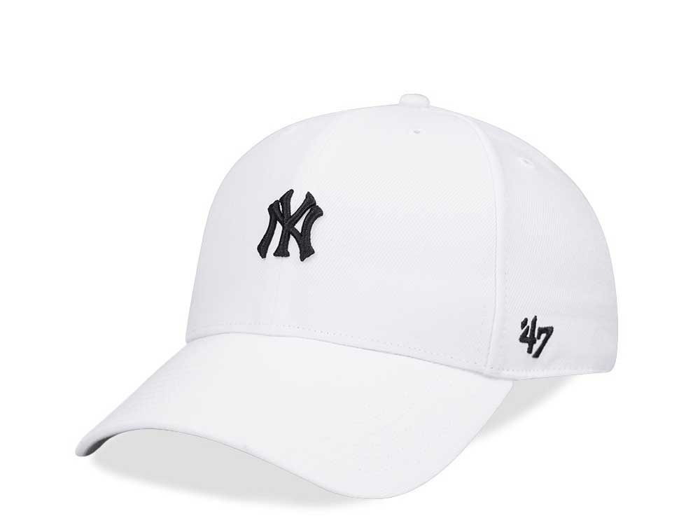 47Brand New York Yankees White Base Runner MVP Snapback Hat