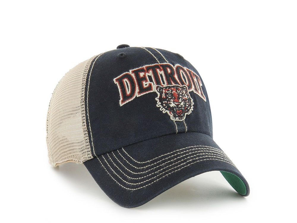 47Brand Detroit Tigers Cooperstown Vintage Black Edition Trucker Clean Up Snapback Cap