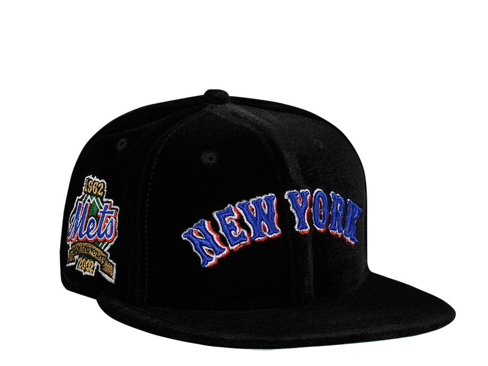 New Era New York Mets 40th Anniversary Black Velvet Edition 59Fifty Fitted Hat