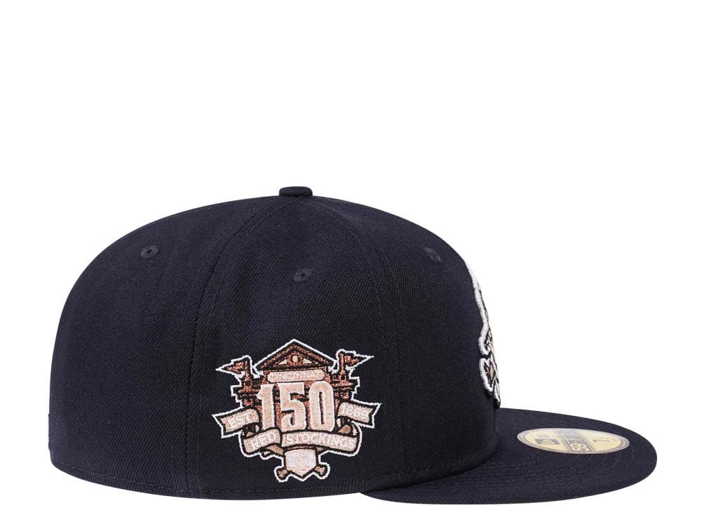 New Era Cincinnati Reds 150th Anniversary Navy Peach Edition 59Fifty Fitted Hat