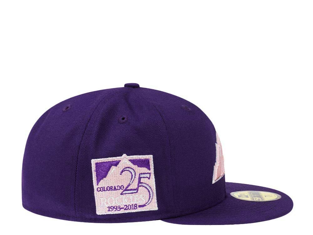 New Era Colorado Rockies 25th Anniversary Purple Pink Silver Edition 59Fifty Fitted Hat
