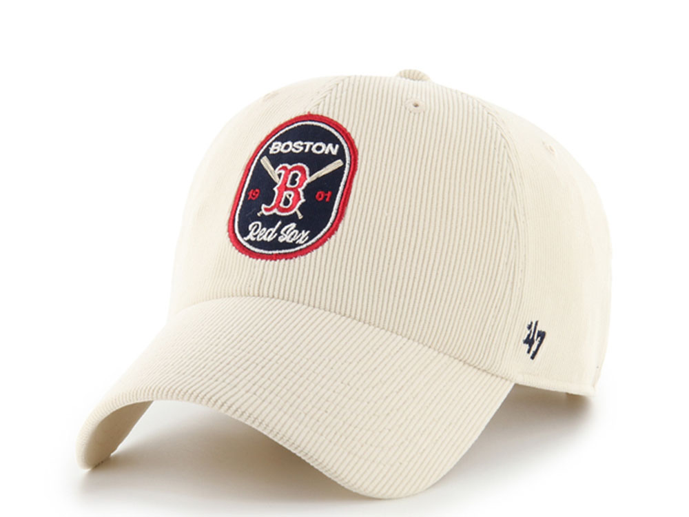 47 Brand Boston Red Sox Crosspatch Natural Corduroy Clean Up Strapback Cap
