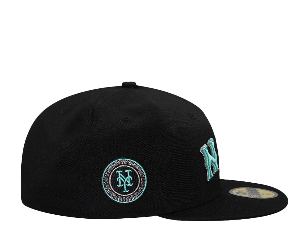 New Era New York Mets Black Tiffany City Connect Edition 59Fifty Fitted Hat