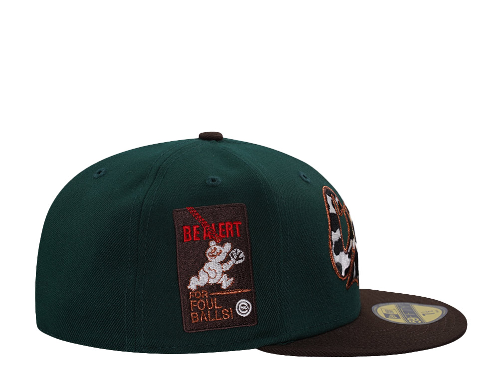 New Era Chicago Cubs Stay Alert Dark Green Two Tone Edition 59Fifty Fitted Cap