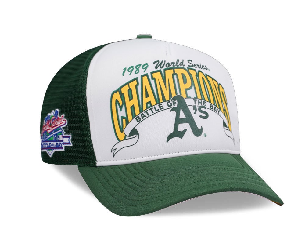 47Brand Oakland Athletics BCPTN World Series Dark Green Foam Champ Offside Trucker Snapback Hat